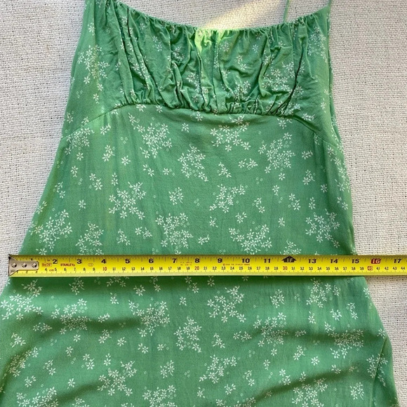 Auguste  The Label Floral Green and White Maeve Davis Mini Dress Size 4 - Picture 10 of 10